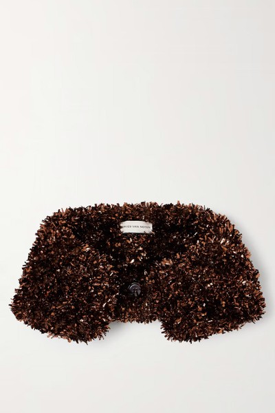 Fringed Metallic Knitted Collar from Dries Van Noten