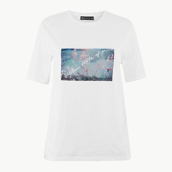 Pure Cotton Printed Straight Fit T-Shirt
