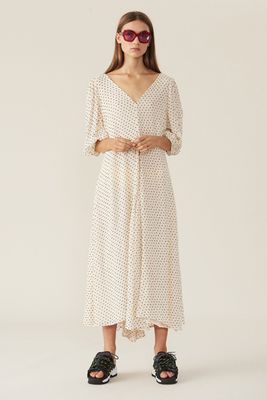 Printed Georgette Puff Sleeve Dress from Ganni