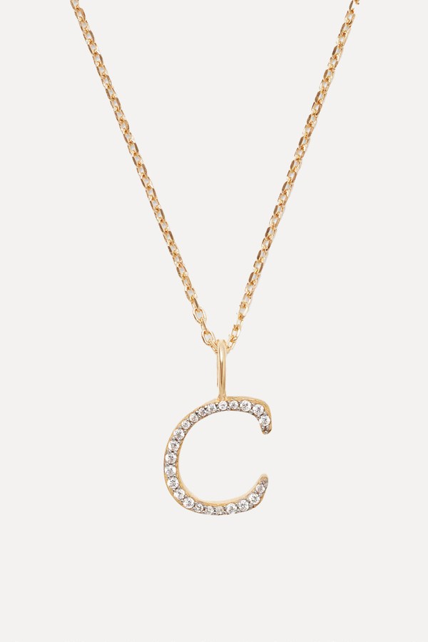 Diamond Initial C Necklace from Aspinal Of London