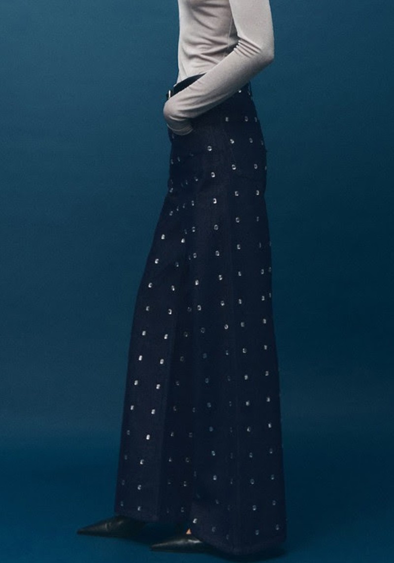 Wide-Leg Jeans With Crystals* 