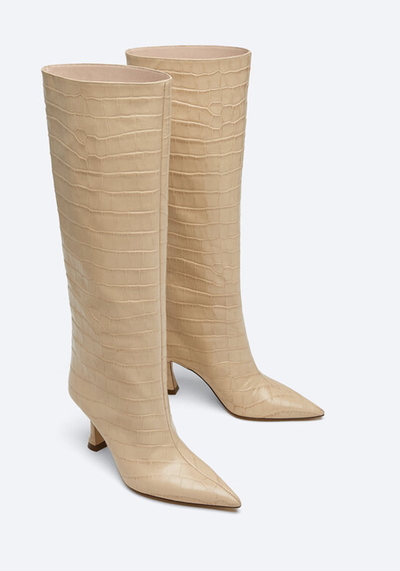 Knee-High Mock Croc Boots  from Uterqüe