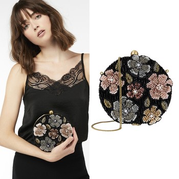 Serena Embellished Circle Clutch Bag