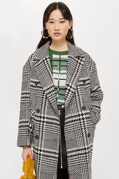 Checked Coat from Topshop