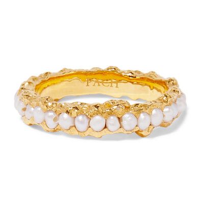 Gold-Plated Pearl Ring from Pacharee