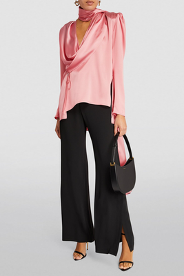 Silk-Blend Draped-Neck Blouse from Magda Butrym