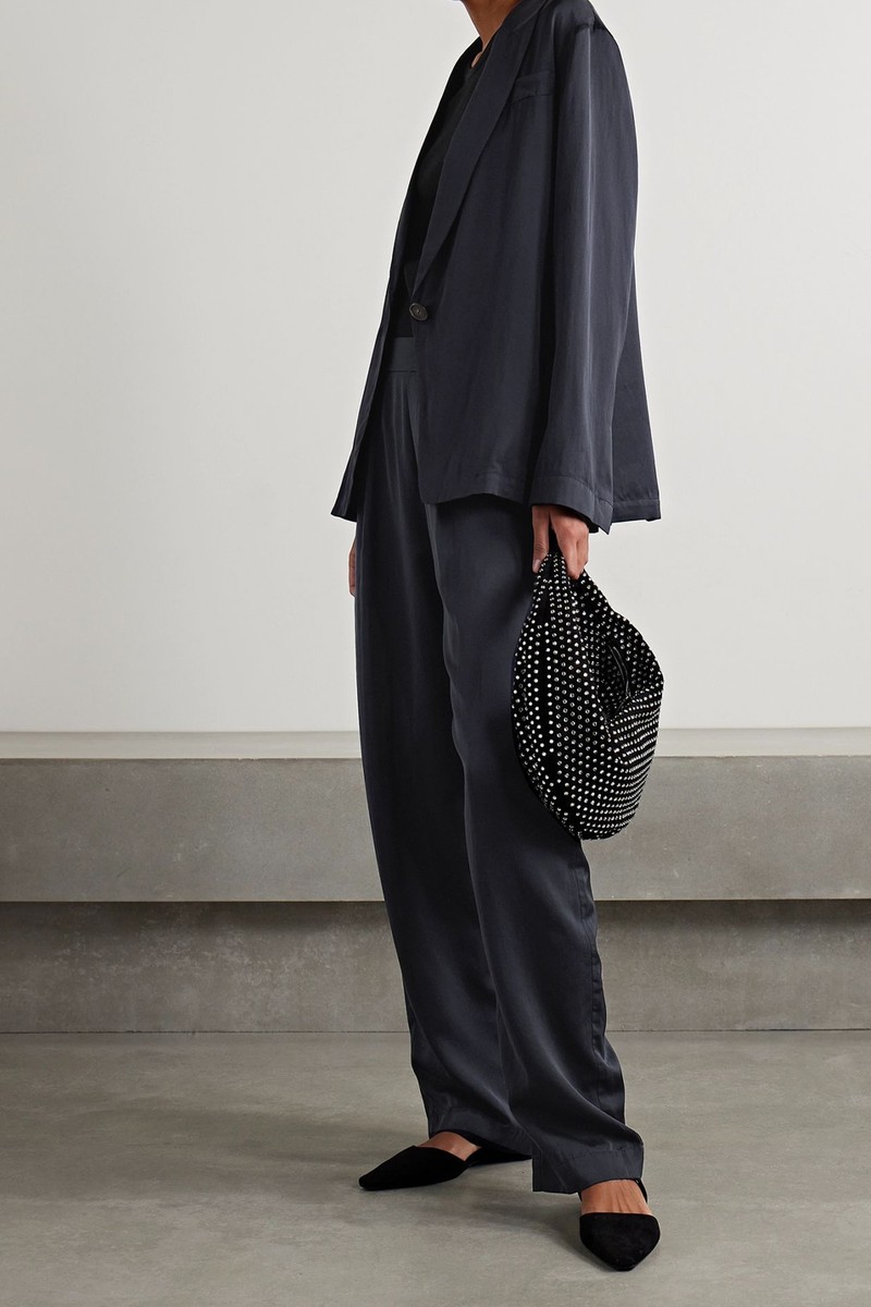 Silk & Cotton-Blend Habotai Blazer from Vince