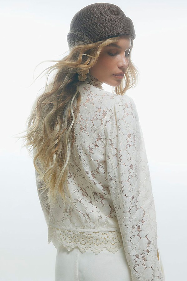 Lace Detail Drummer Jacket from River Island