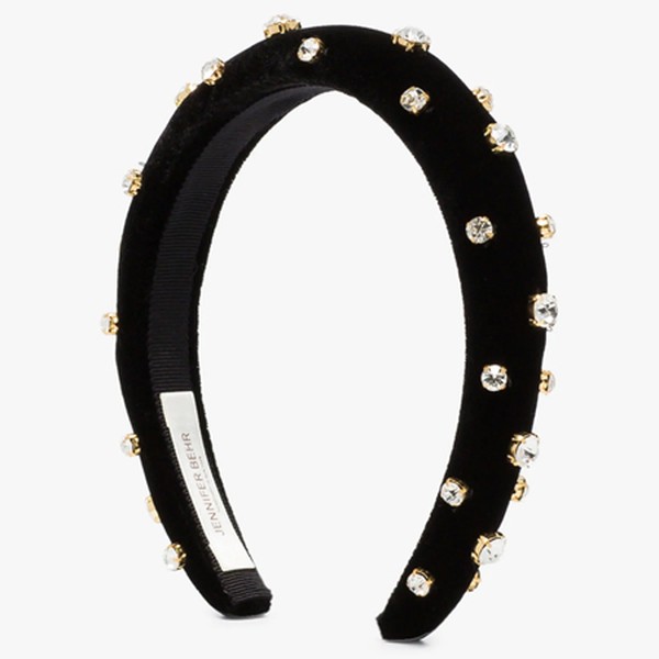 Black Crystal Stud Headband from Jennifer Behr