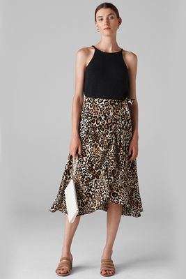 Animal Print Frill Wrap Skirt from Whistles