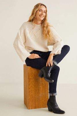 Contrasting Knit Sweater