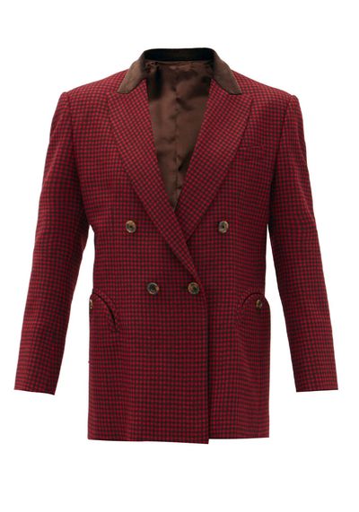 Double-Breasted Checked Wool Blazer from Blazé Milano
