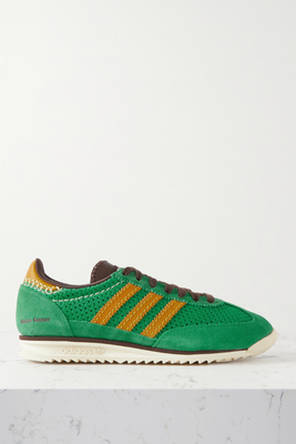 SL72 Leather-Trimmed Suede & Mesh Sneakers from Adidas