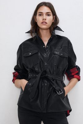Faux Leather Overshirt from Zara