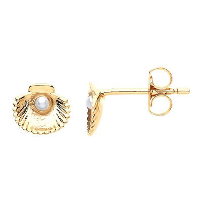 Shell And Faux Pearl Stud Earrings from Estella Bartlett