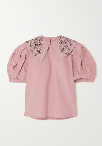 Floral-Print Cotton-Poplin Blouse 