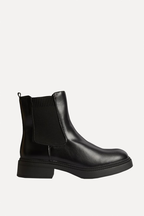 Faux Leather Chelsea Ankle Boots