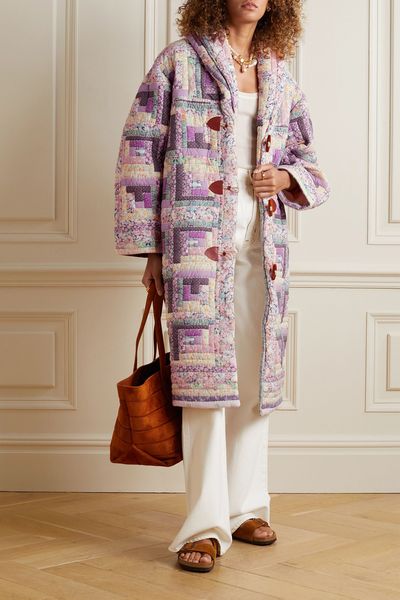 Naya Quilted Padded Printed Canvas Coat from SEA