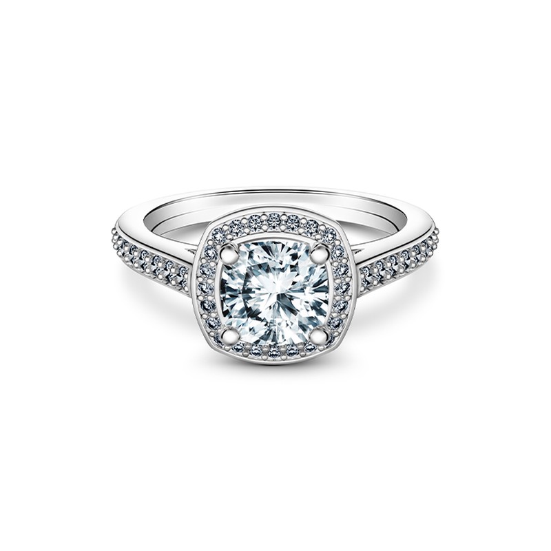 Cushion Halo Engagement Ring from Vashi
