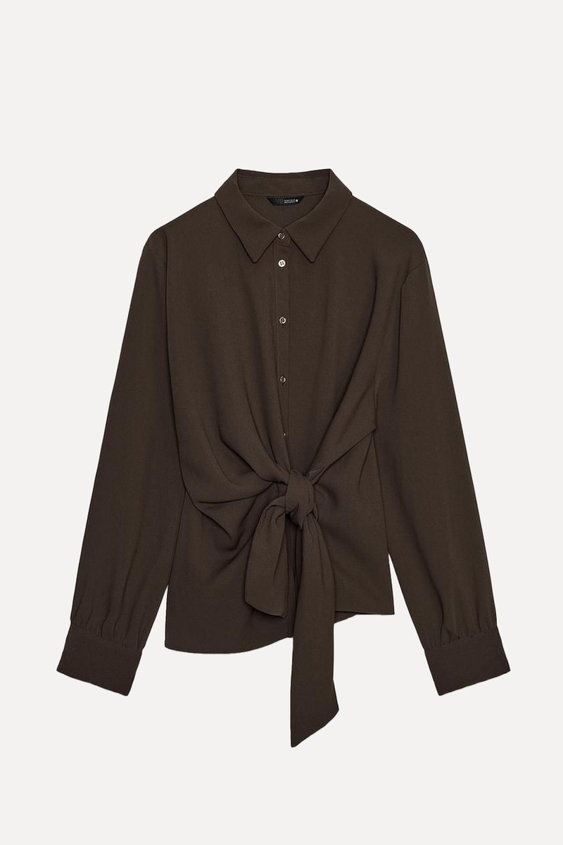 Crepe Shirt With Knot