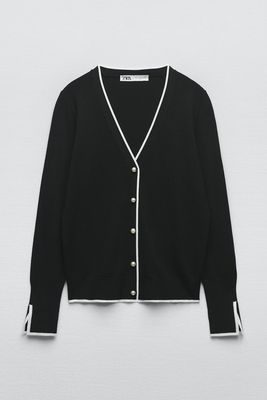 Buttoned Knit Cardigan