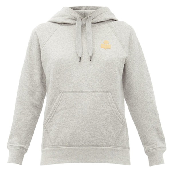 Flocked Logo Cotton-Blend Hooded Sweatshirt from Isabel Marant Étoile