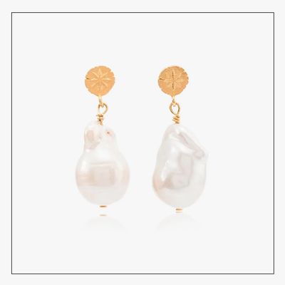 Gold-Plated Pearl Earrings | £190 | Anni Lu