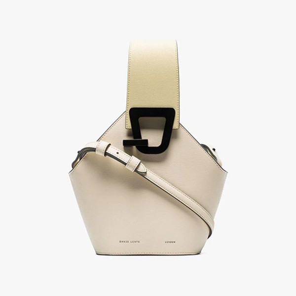 Beige Jonny Mini Leather Bucket Bag from Danse Lente
