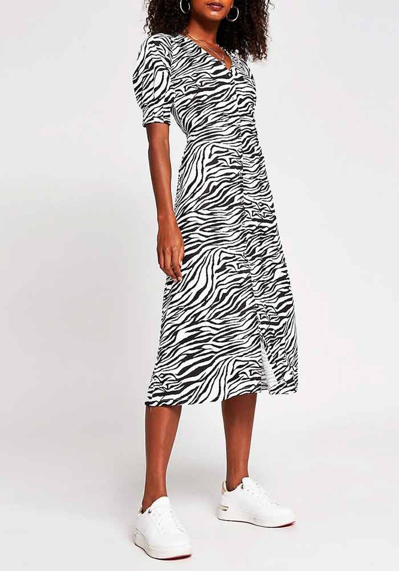 Animal Print Button Down Dress