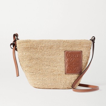 Pochette Woven Raffia Shoulder Bag from Loewe Paula’s Ibiza