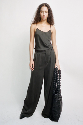 Briana Solid Pleat Wide Pant