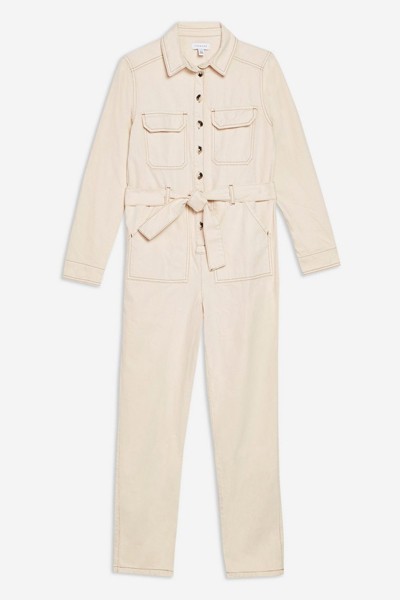 Ecru Denim Boilersuit from Topshop