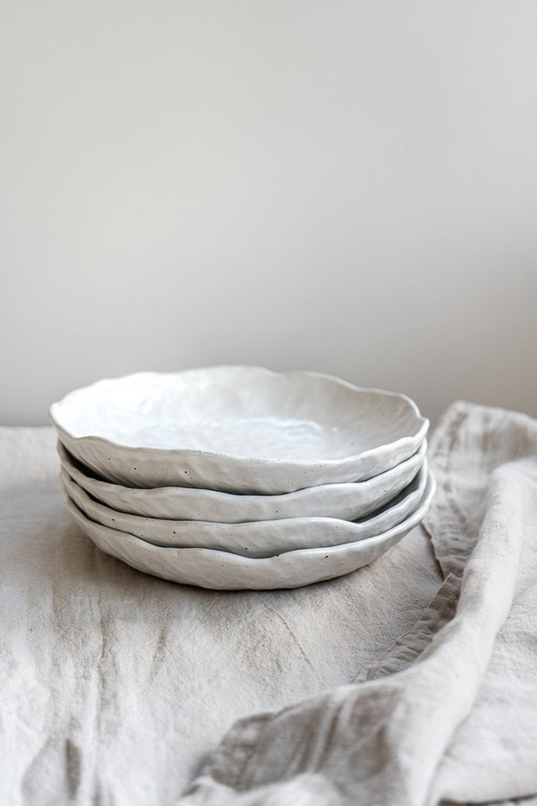 White Flecked Pasta Bowl