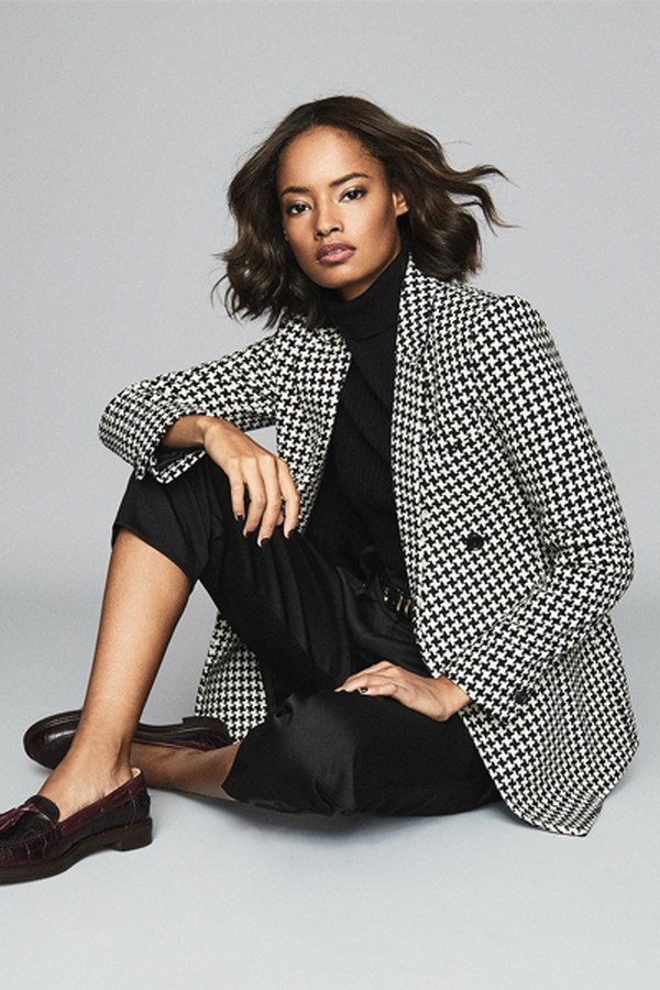 Rose Double Breasted Monochrome Blazer from Reiss