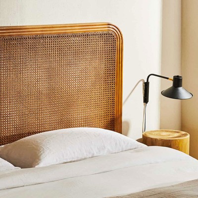 Ash & rattan Headboard