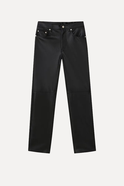 Vinni Cropped Vegan Leather Straight Leg Trousers from Nanushka