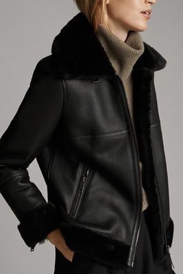 Black Double-Faced Mountain Aviator Jacket from Massimo Dutti
