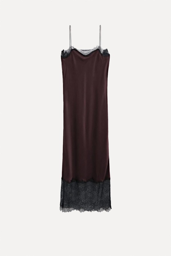 Long Satin Slip Dress from MASSIMO DUTTI