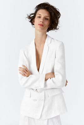 Double-Breasted Linen Blazer from Zara