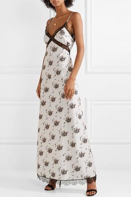Onorina Lace-Trimmed Floral-Print Taffeta Maxi Dress from Brock Collection