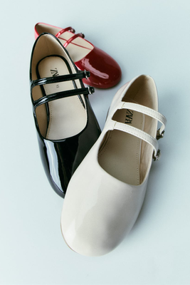 Faux Patent Ballet Flats from Zara