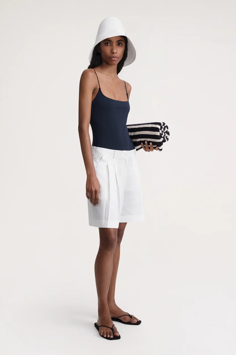 Pleated Cotton-Poplin Shorts from Totême