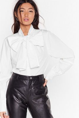 Bow Down Oversized Pussybow Blouse from Nasty Gal