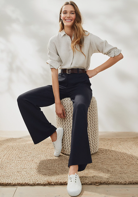 Stretch Wide-Leg Tailored Trousers from The White Company