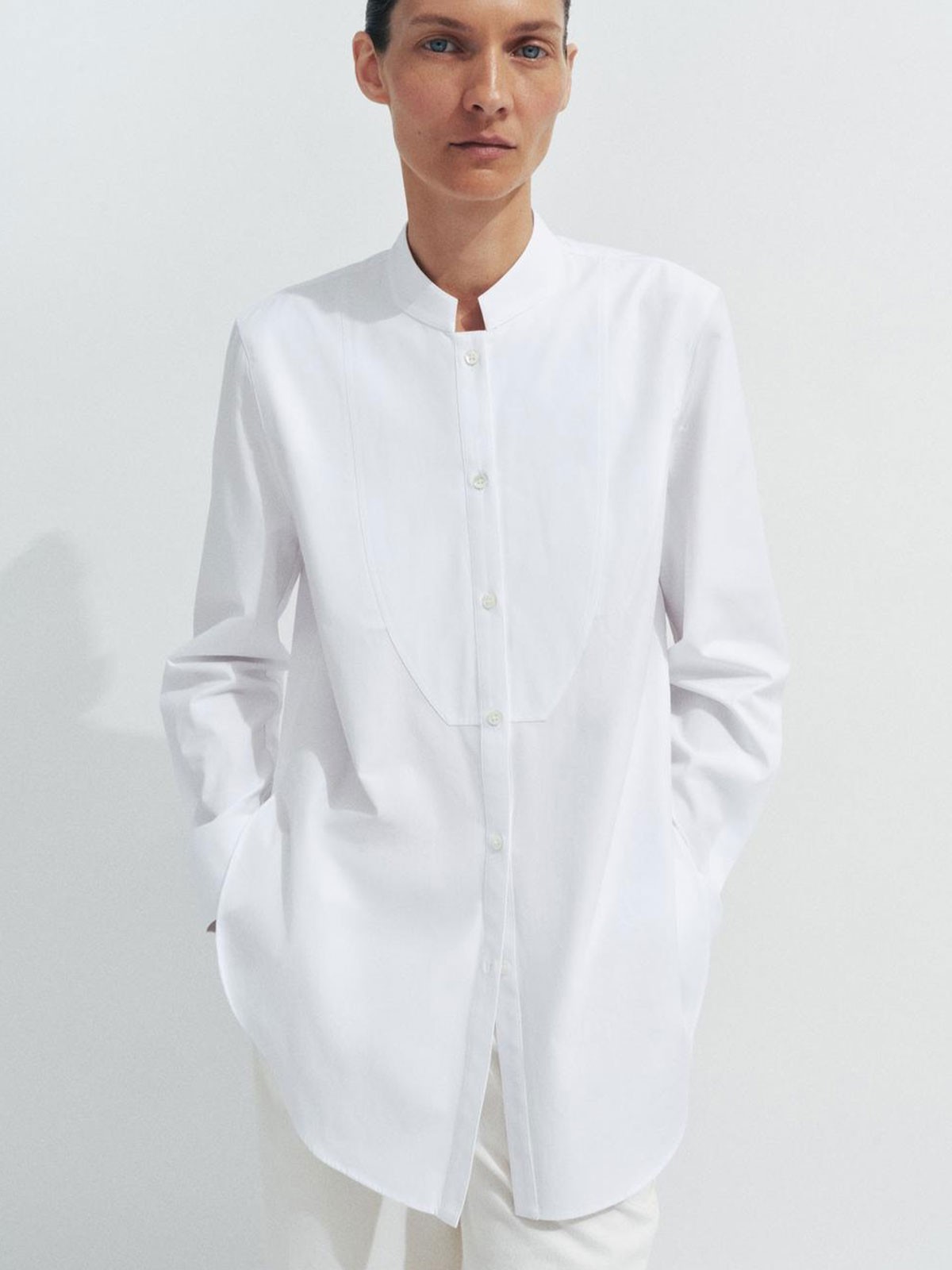 Poplin Shirt With Bib Detail from zara