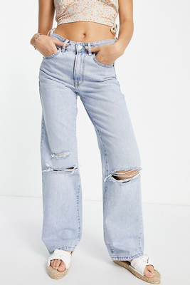 Straight Fit Jeans With Rips from Stradivarius 