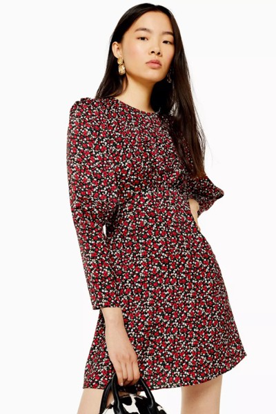 Austin Printed Long Sleeve Mini Dress from Topshop