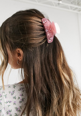 Hair Claw In Pink With Embelishment from Asos Design