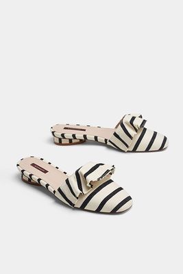 Striped Mules With Ruffle from Uterqüe