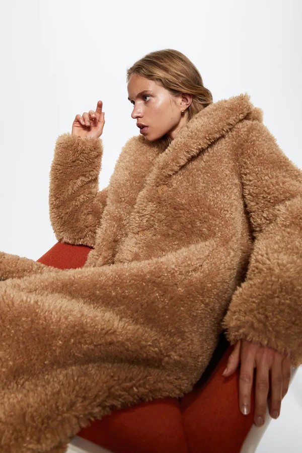 Fur Bouclé Coat from Mango